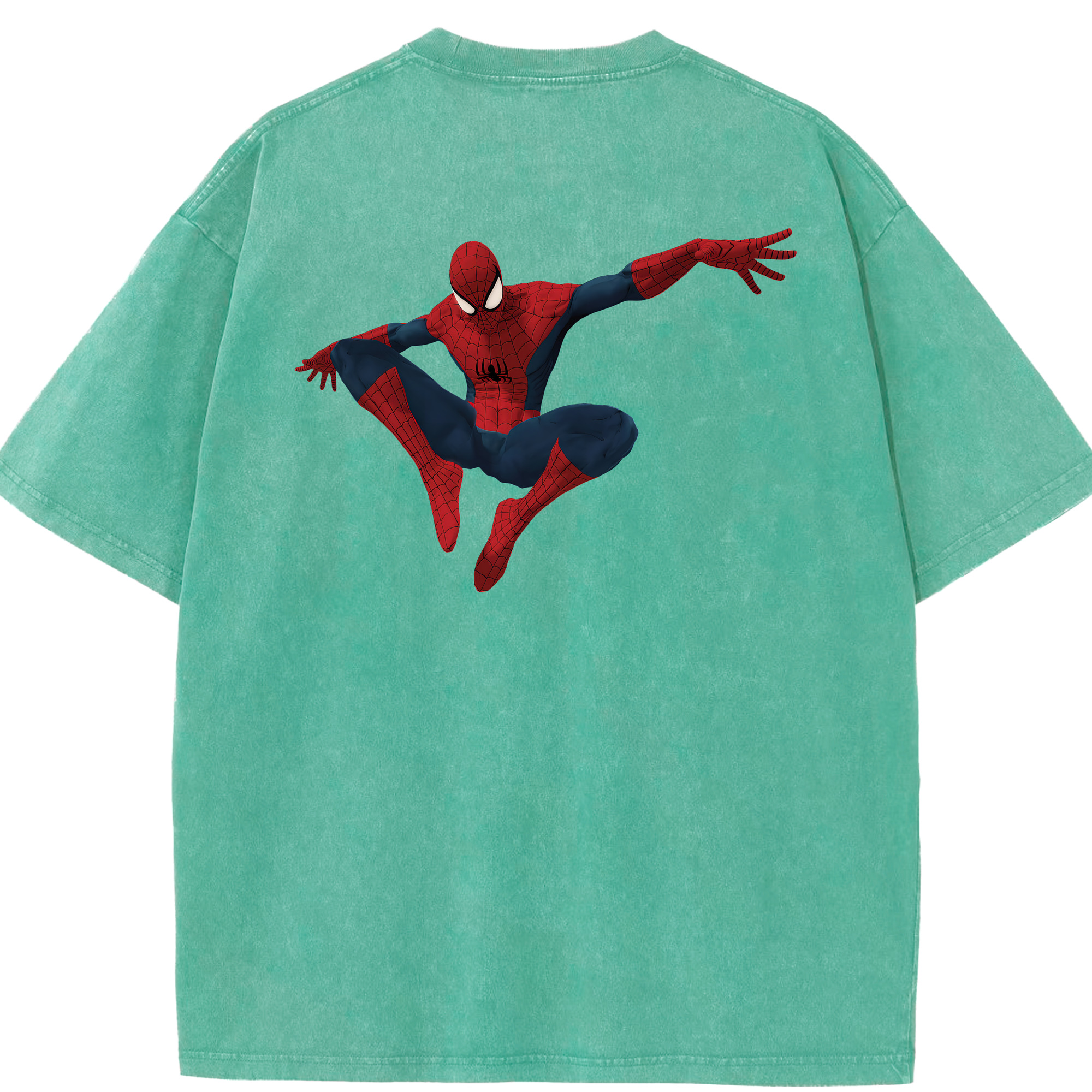 （画像用） Spider Man スパイダーマン 綿100% ヴィンテージ風 半袖Tシャツ（背面プリント）